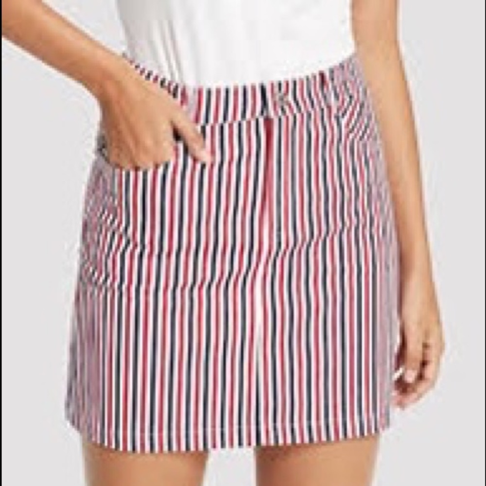 SHEIN stripped red white & blue skirt size:XS